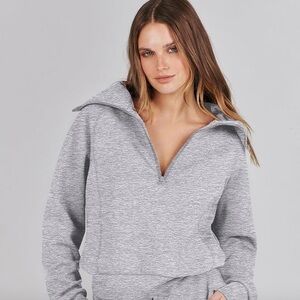 Gray Women's Zip-Up Top